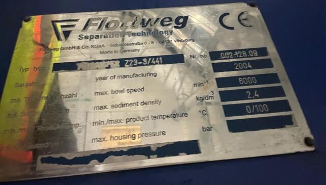 Flottweg #Z23-3/441, Solid Bowl Tricanter Centrifuge, 6000 RPM, Three-Phase Separator, Siemens Control, 2004 - Image 4