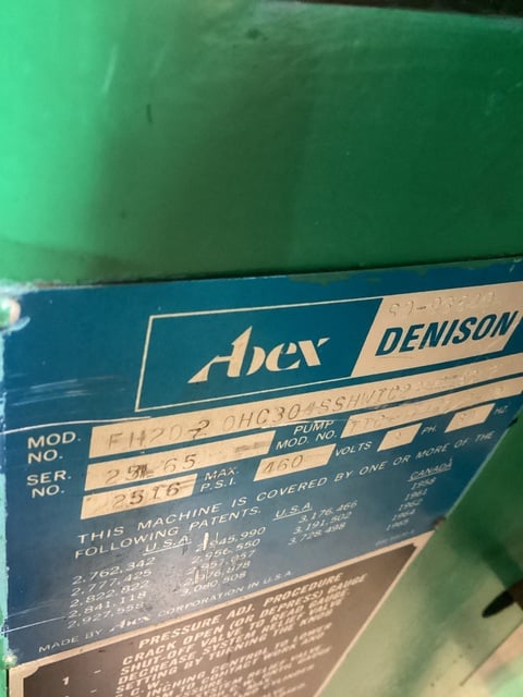 20 Ton, Abex Denison Abex #FH20-20HC304SSHWIC280CR6302, hydraulic gap frame press - Image 5