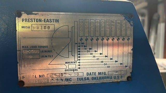 10000 lb. Headstock, Preston-Eastin #HS-100, with 48" round table & adjustable outboard - Image 4