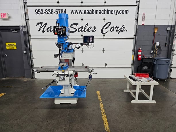 Summit #EVS-349B, milling machine, 9" x49"table, 3 HP, 2-Axis Newall NMS800 digital read out, power feed - Image 2