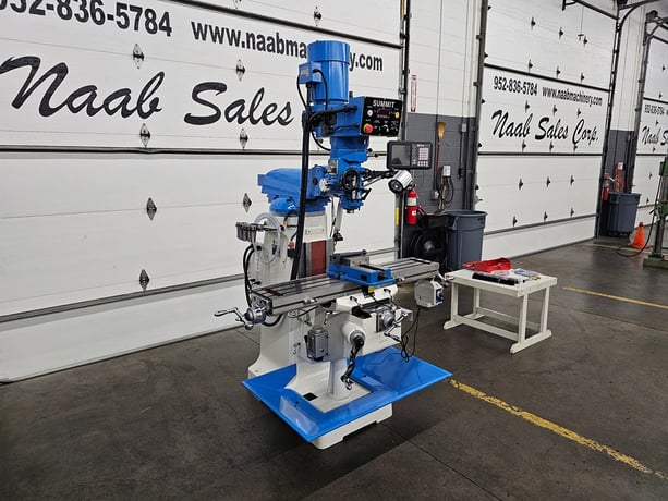Summit #EVS-349B, milling machine, 9" x49"table, 3 HP, 2-Axis Newall NMS800 digital read out, power feed - Image 4