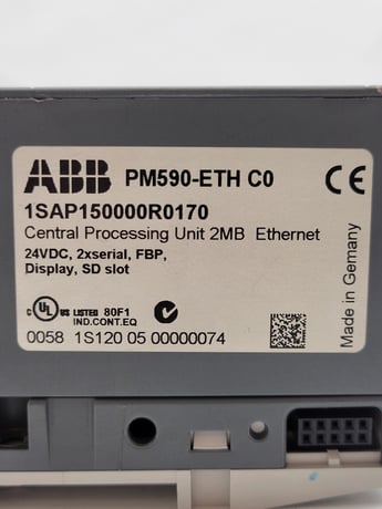 ABB #PM590-ETH-C0, Central Processing Unit, w/ Communication Module, 2MB, 24 VDC, 10W - Image 2