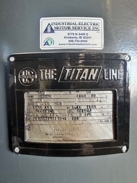 300 HP 1180 RPM U.S. Motors, Frame 5009PH, VHS, vertical hollow shaft, 2300/4160 Volts - Image 3