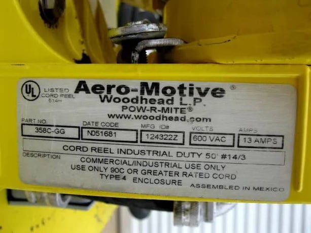 Mobile Oil Recovery System, 50' Woodhead Aero-Motive, 3/4 HP, 1725 RPM, 8.4/4.2 Amp., 115/230 V., 60 Hz - Image 9
