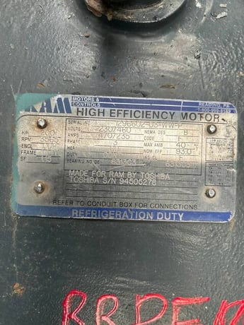 200 HP 3565 RPM Ram, Frame 444TS, 230/460 Volts, High Efficiency Electric Motor - Image 10