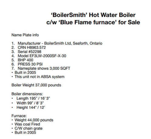 Boilersmith #EF3LW-2000SF-X-30, hot water boiler with furnace, 400 BHP, 30 psi, 3000 sq.ft., 2005 - Image 10