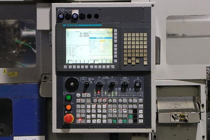 Muratec #MW-120, twin spindle CNC lathe, Muratec/Fanuc pendant Control, (2) 3-jaw 8" chucks, 2013 - Image 8