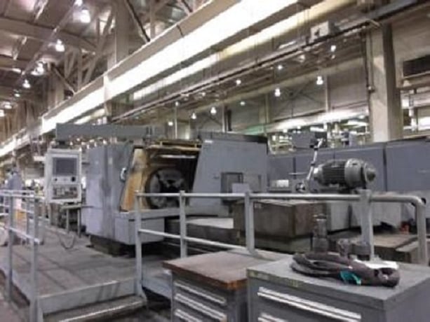 Butler Newall #ICG100, (2) 4-jaw 40" chks, 16" thru hole, 24' BF, GE Fanuc, hollow spindle, 2005, #17641 - Image 1