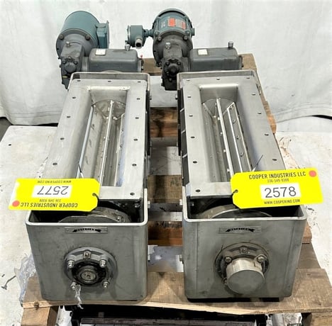 5" x 22" Wyssmont #RAL-095, rotary airlock feeder, Stainless adjustable tip - Image 1