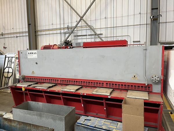 144" x 0.25" Krras #RAS-376, Plate Shears, 39" Back Gauge, 15 HP, 10 SPM, NC Control, 460 V., 2012 - Image 1