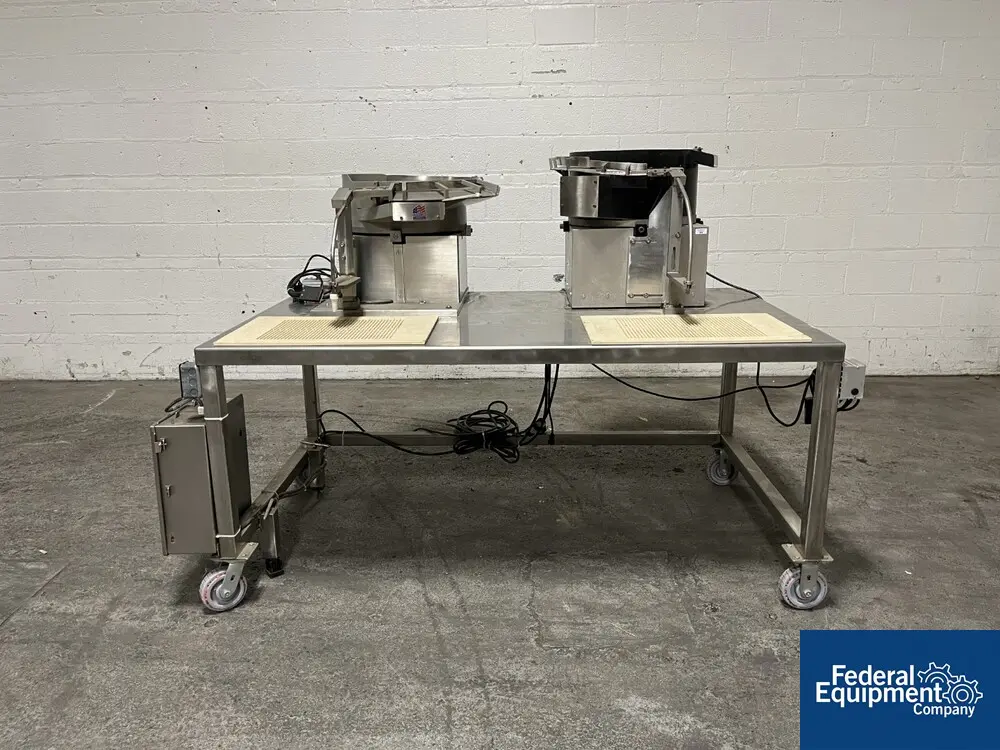 Industrial Feeding Systems, Table with Vibratory Bowl Feeders, Portable, 110 V. - Image 1