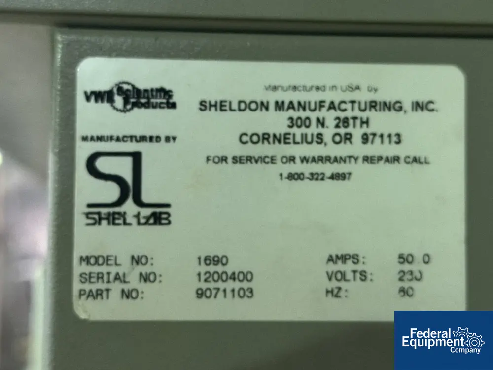 Sheldon #1690, Incubator, 230 V. (2 available) - Image 2