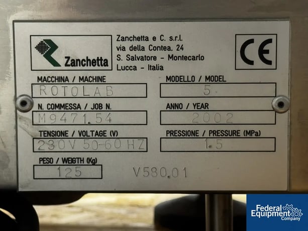 1.8 Liter Zanchetta #Rotolab-5, Mixer, Stainless Steel, 230 V., 2002 - Image 2
