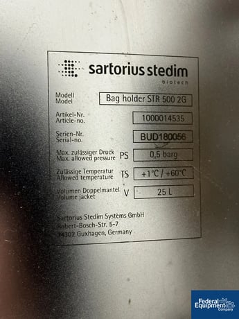 Sartorius Stedim #BIOSTAT-STR-500-2G, Single-Use Bioreactor, 500 L, w/ chillers & scale (2 available) - Image 3