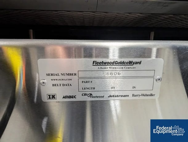 72" width x 175" L Barry Wehmiller, Accumulation Conveyor, Stainless Steel, 2x 36" belts, 1 HP, 4" middle - Image 2