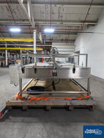 72" width x 175" L Barry Wehmiller, Accumulation Conveyor, Stainless Steel, 2x 36" belts, 1 HP, 4" middle - Image 3