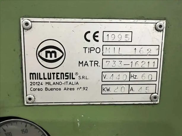 110 Ton, Millutensil #MIL-162, die tryout & spotting press, 39.4" stroke 24 HP, Siemens PLC, 1995 - Image 9