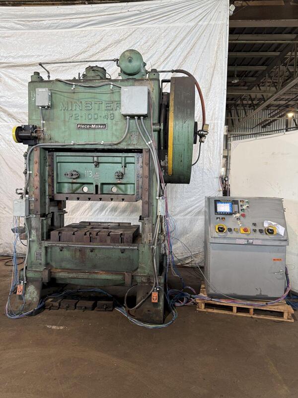 100 Ton, Minster Piece Maker #P2-100-48, straight side double crank, 4" stroke, 17" Shut Height, 4" adj. - Image 2
