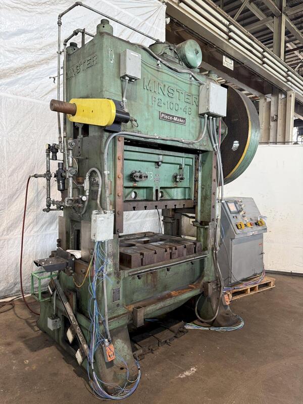 100 Ton, Minster Piece Maker #P2-100-48, straight side double crank, 4" stroke, 17" Shut Height, 4" adj. - Image 3