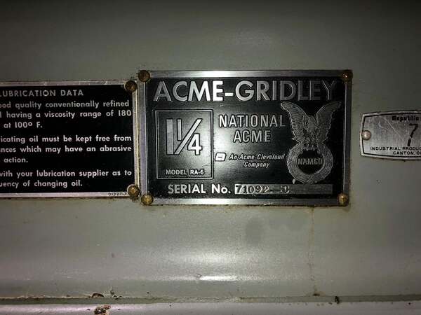 Acme #RA-6, 1-1/4", stock reel & stand, universal chip conveyor, serial #71092-C, 1974 - Image 5