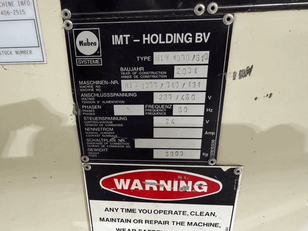 6.37" x 6.37" x .625" Mubea #HIW-1000/610, ironworker, 110 ton, 24" throat, 11 HP, 2001 - Image 4