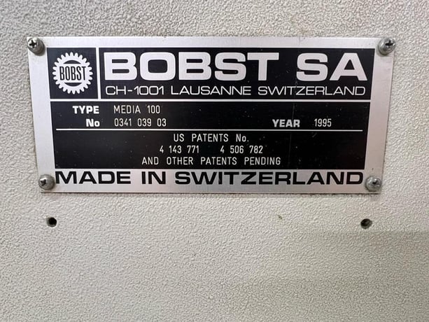 Bobst #Media-100, folder gluer, straight line, tooling, 2 gun Micro cold glue system, 1995 - Image 8