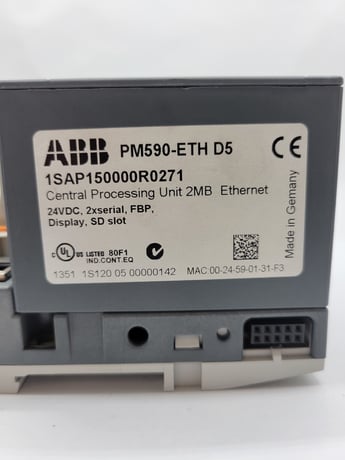ABB #PM590-ETH-D5, Central Processing Unit, w/ Communication 2MB, 24VDC, 10Wire, TA524 - Image 2