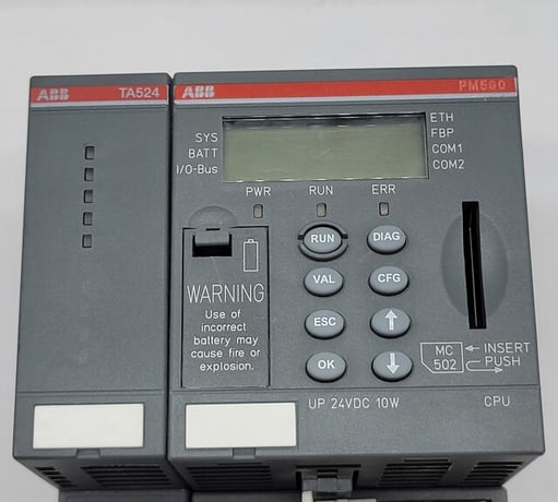 ABB #PM590-ETH-D5, Central Processing Unit, w/ Communication 2MB, 24VDC, 10Wire, TA524 - Image 3