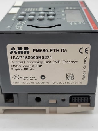 ABB #PM590-ETH-D5, CPU, w/ Dummy Coupler Module, 1SAP150000R0271, 2MB, 24V., 10Wire, TA524 - Image 2