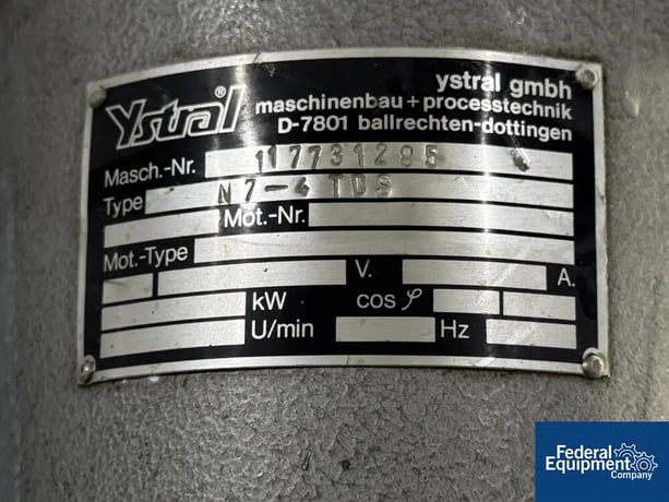 Ystral #N7-4TDS, Mixer, Stainless Steel, 15 HP, 230/460 V., explosion proof motor, on adjustable stand, w/ - Image 4