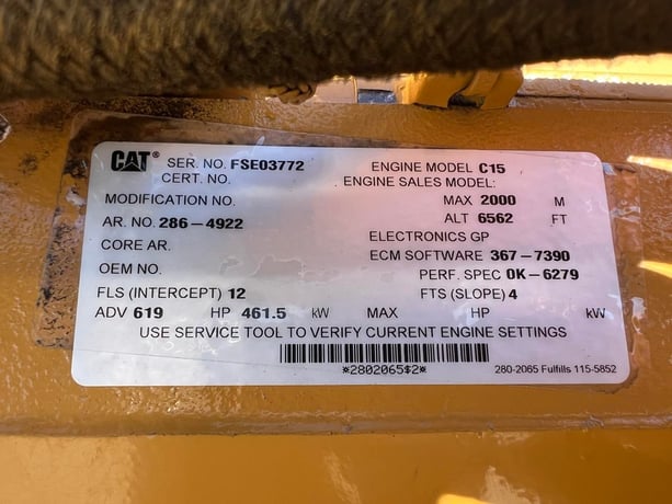 600 HP Caterpillar #C15, industrial power unit with radiator, 1800 RPM, Tier 3 pre-emission, 5030 hours, 2011 - Image 9