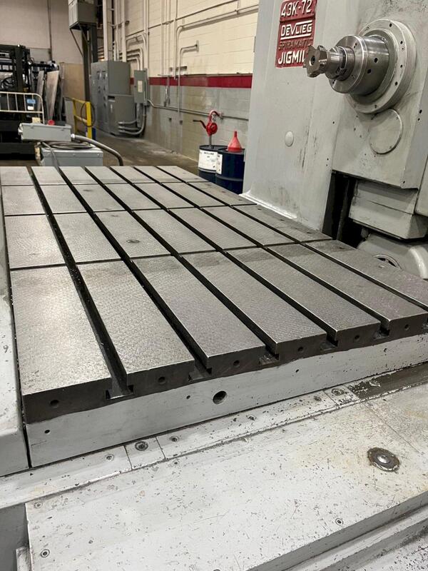4" Devlieg #43K-72, horizontal boring mill, 20" X, 20" Y, #50, 48" spindle travel, 21-1000 RPM, 40" x72" tbl. - Image 4