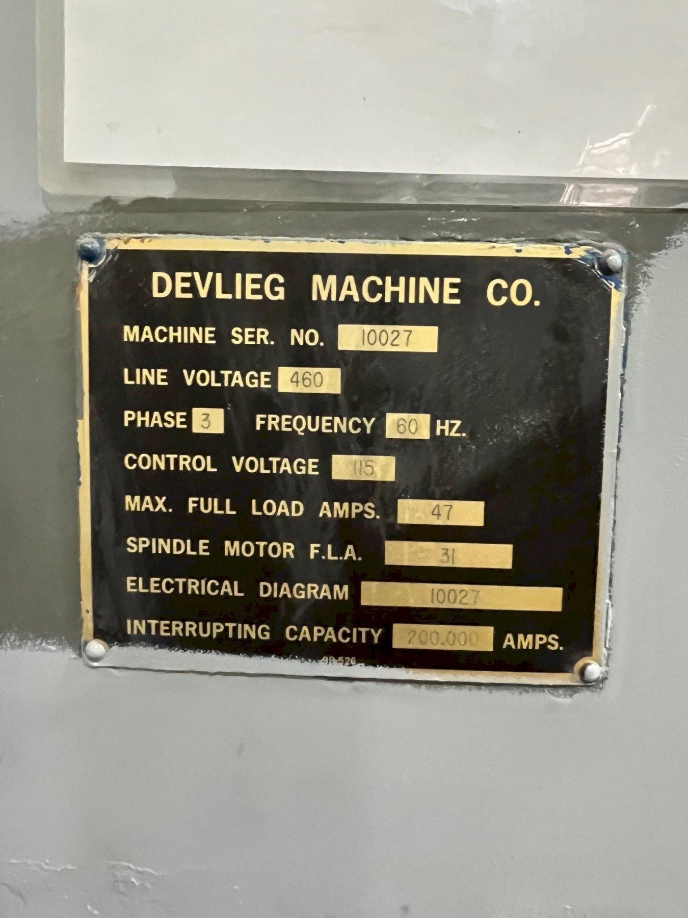 4" Devlieg #43K-72, horizontal boring mill, 20" X, 20" Y, #50, 48" spindle travel, 21-1000 RPM, 40" x72" tbl. - Image 10