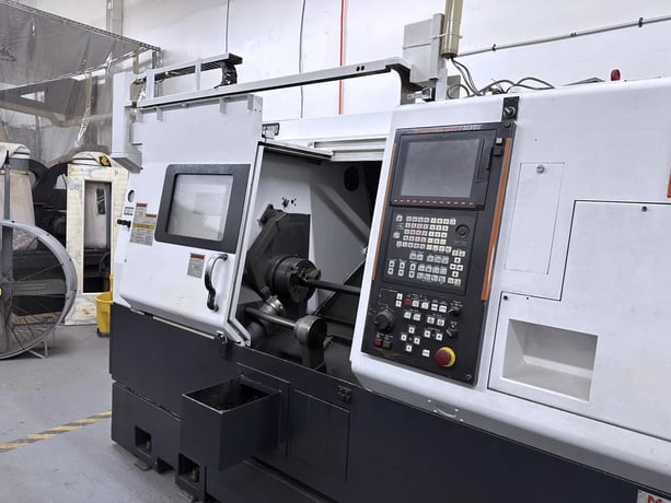 Mazak #QTN-200MS, CNC lathe, 8" chuck, 2.5" bar, A2-6, 12 turret, 35 HP, 5000 RPM, tool presetter, sub - Image 1