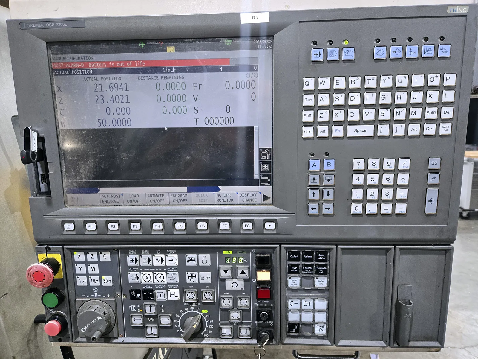 Okuma #Captain-L470M/1250, CNC lathe, 24.4" swing, 15" 3-jaw chuck, 3.5" bar, 16.53" dia., 49.21" lgth, 12 - Image 3