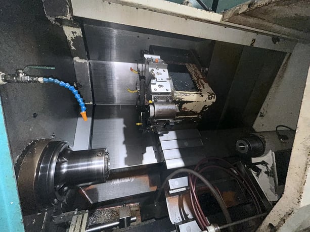 Takisawa #EX-110, CNC lathe, 19.5" swing, 10" chuck, 3" bar, 15.75"dia., 28" lgth, A2-8, 12 turret, chip - Image 4