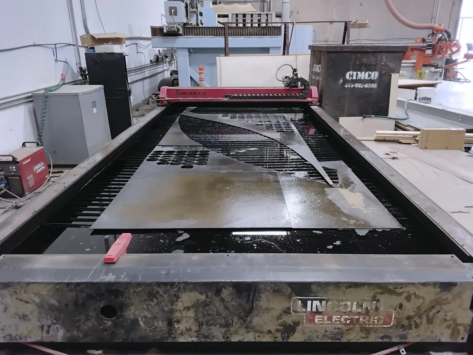 Lincoln Electric #TorchMate-TMX-614' flame cutters, 6' x14'tbl., Flexcut 125, 125 Amp., water table, 550 scfh - Image 1