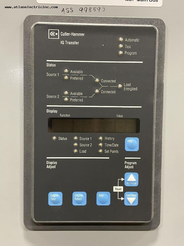 2500 Amp. Cutler Hammer, Automatic Transfer Switch N1 Enclosure Catalog Number ATVISPC3200XSU - Image 6
