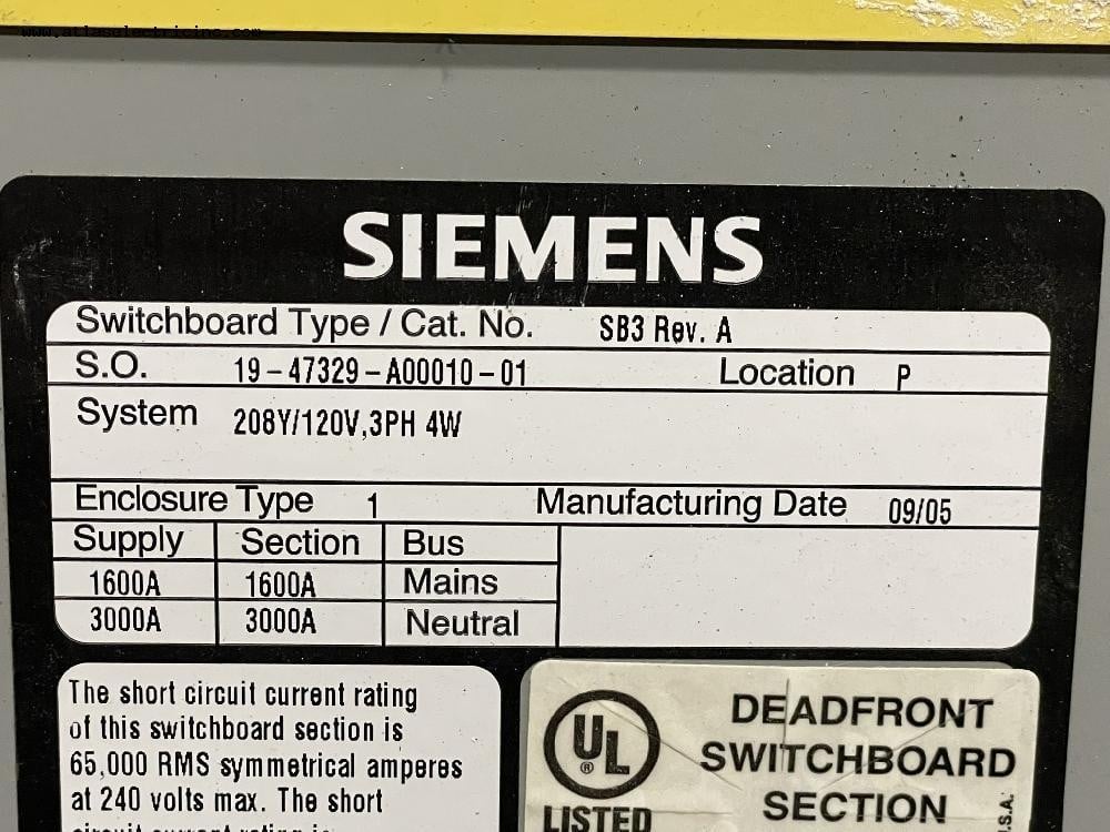 4000 Amps, Siemens #PCIL2002G-679F, 480Y/277 Volts 2000 AMP per section - Image 4