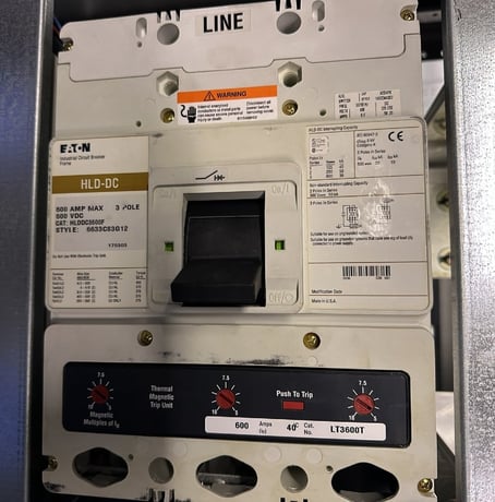 Eaton HLDDC3600F, 600 amp. 3 Pole DC Circuit Breaker with LT3600T Trip Unit (36 Availible) - Image 1