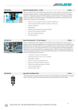 A.e.s #Vega-Ultra-1632, cnc gantry machining center, 126" x 61" x 12" travel, 16 HP, 24K RPM, 12 tool - Image 6