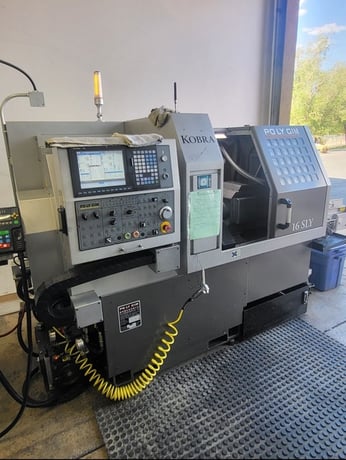 Polygim #Kobra-16SLY, CNC Swiss lathe, chip conveyor, LNS bar loader, 2017 - Image 2