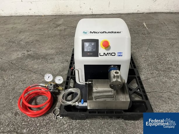 Microfluidics #LM10, Microfluidizer, Stainless Steel, 23000 psi, 30mL sample, 2019 (2 available) - Image 1