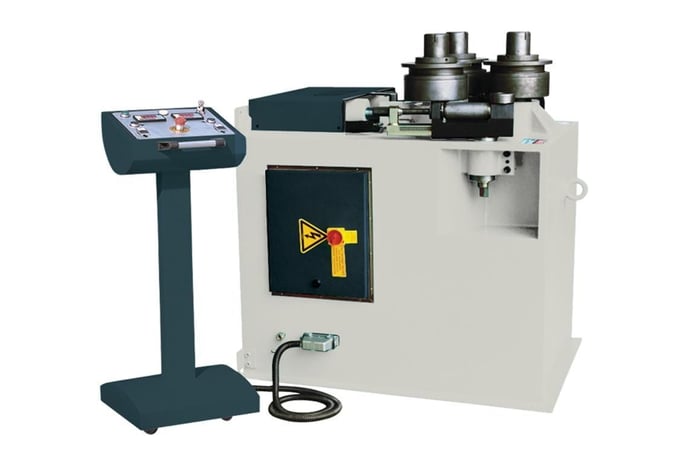 BMT #HPK-120, 3 roll Angle Rolls, 4.7" shaft, 13.8" diameter roll, 6.6-24.6 FPM, DROs, lateral guide rolls - Image 2