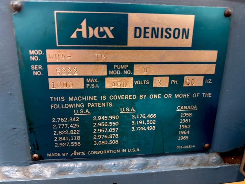 1 Ton, Multipress #WUA-1TR, Gap Frame Hydraulic Press, 3" stroke, 7" daylight, 1" ram, 5" throat, 10" x 8.5" - Image 8