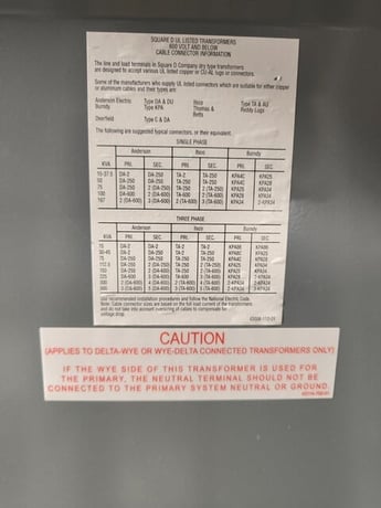 50 kVA, 240/480 Primary, 120/24 Secondary Square D EE50S3H, Transformer, 1 PH - Image 6