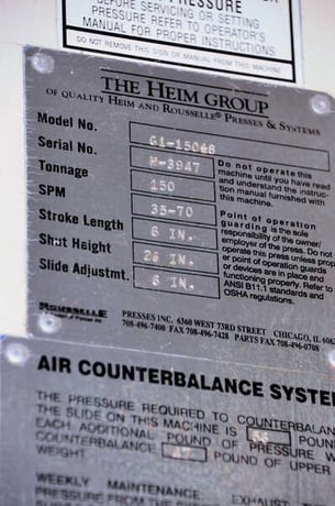 150 Ton, Heim #G1-150-18, back geared gap frame press, 6" stroke, 26" Shut Height, air clutch & brake, 2000 - Image 4
