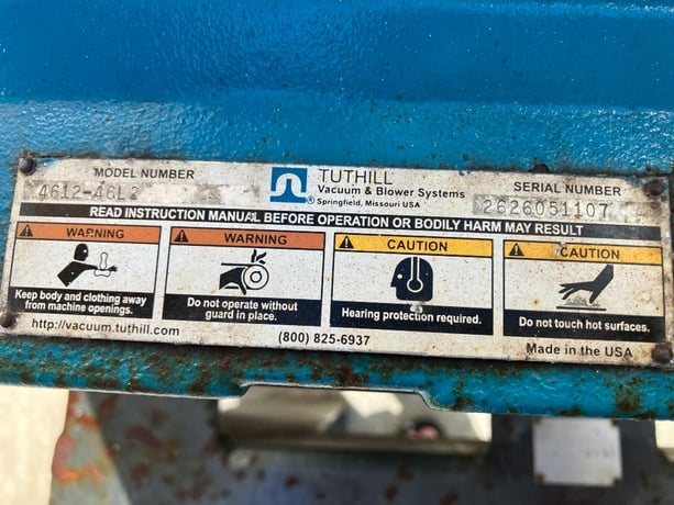 Tuthill #4612, Vacuum Blower, Tuthill 60 HP, excellent - Image 5