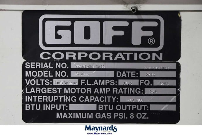 24" x 48" Goff #2460S, vertical shot blast machine, (2) 12" blast wheels, elevator, 1992 - Image 9
