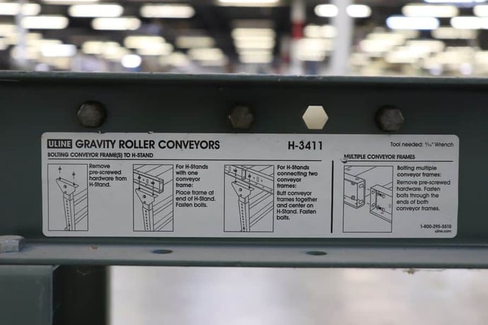 14.5" wide x 10' long, U-Line #H-3411, gravity conveyor - Image 8